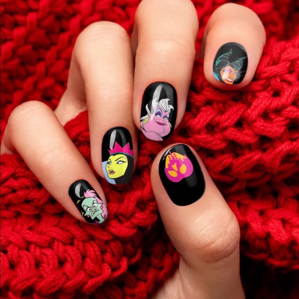 2 pack! POP Villains Heat Reveal Nail Stickers *NEW*